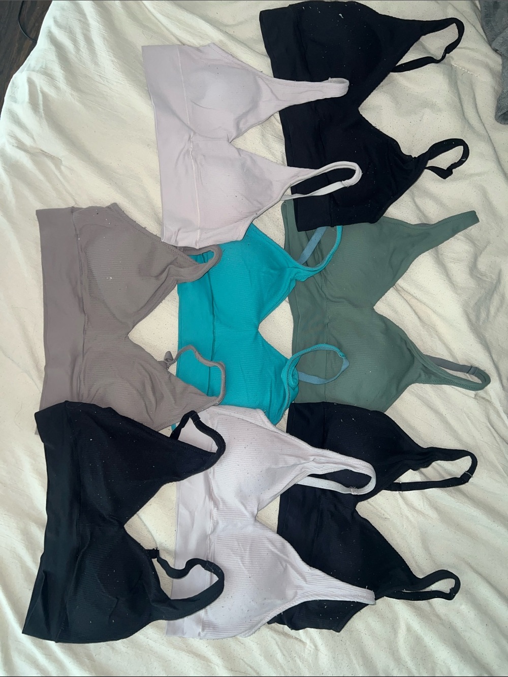 Jockey Seamless Bralette Set in Black, White, Taupe, Teal & Green